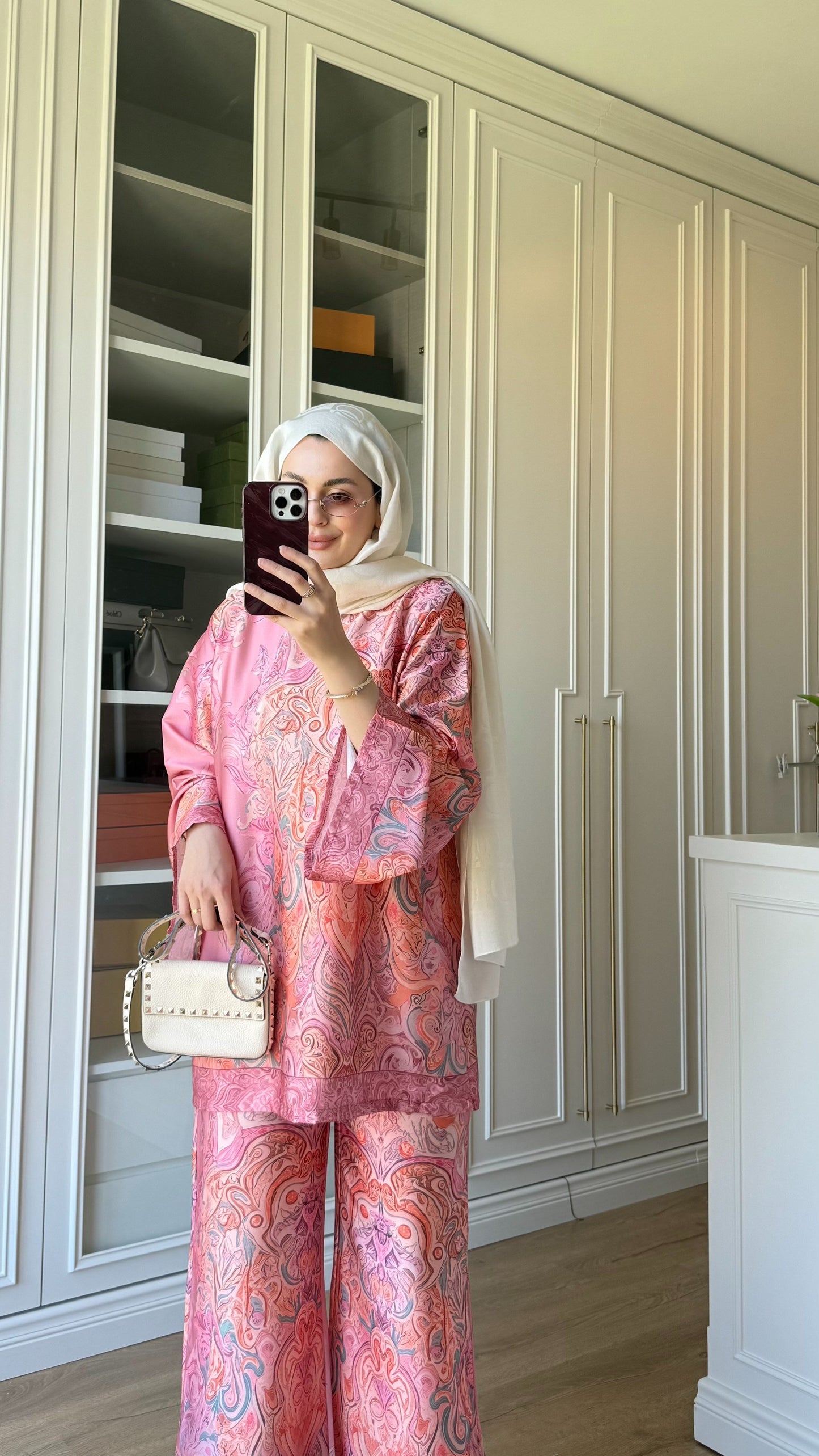 Blush Paisley Satin Co-Ord Set