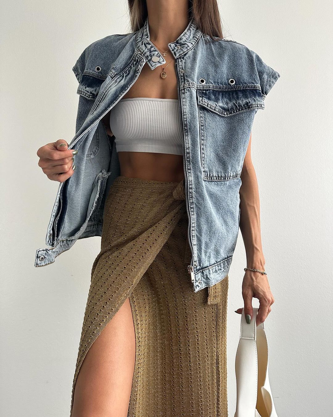 Oversize jeans vest