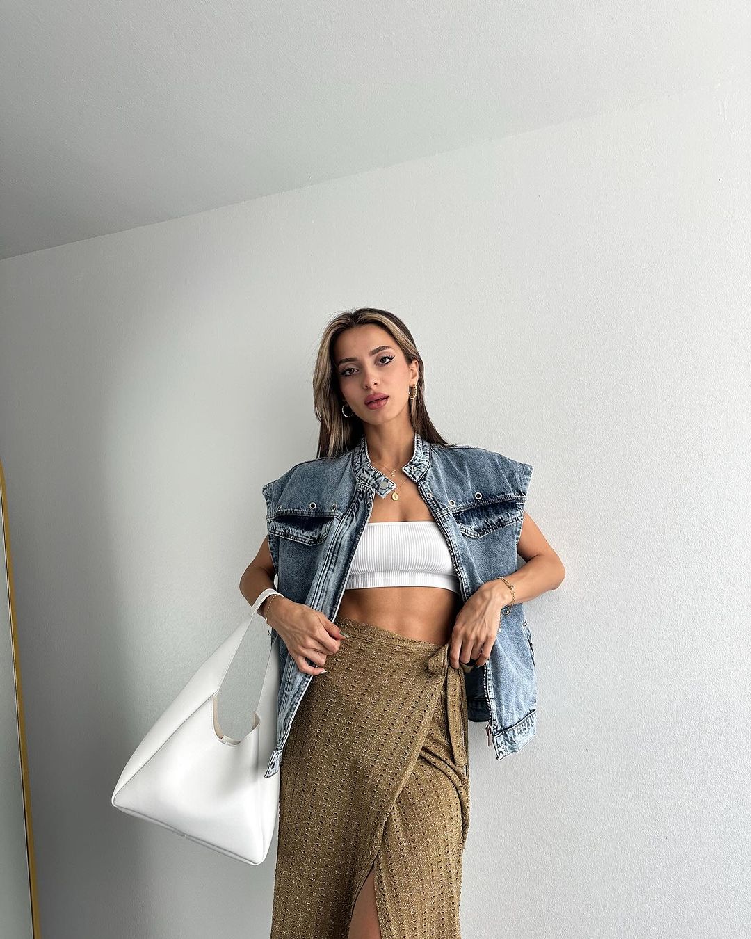 Oversize jeans vest