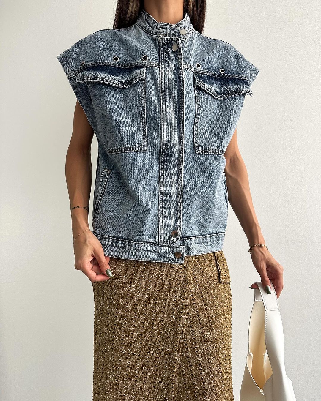 Oversize jeans vest