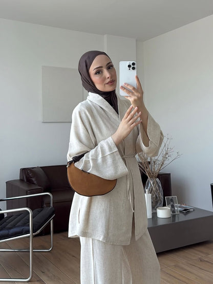 Linen kimono set