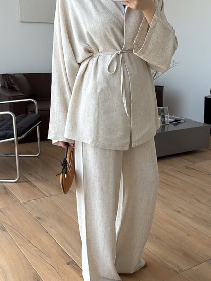 Linen kimono set