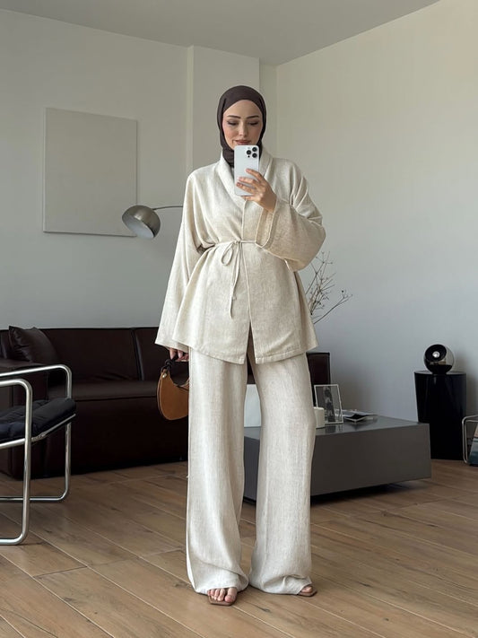 Linen kimono set