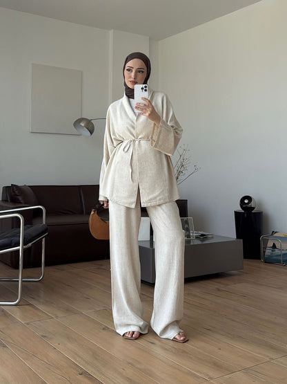 Linen kimono set