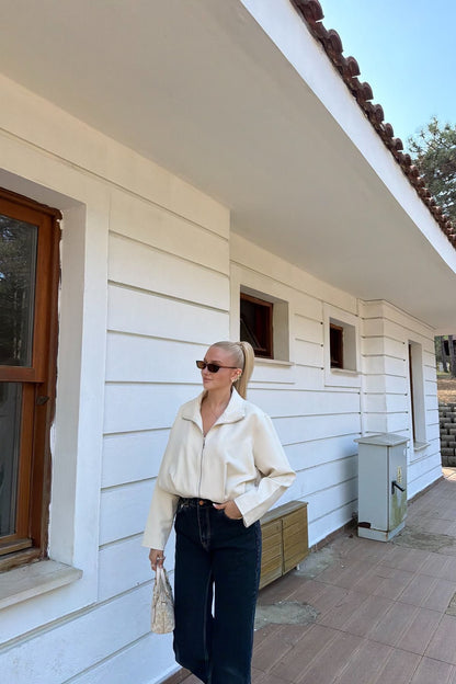 Bomber jacket- ivory