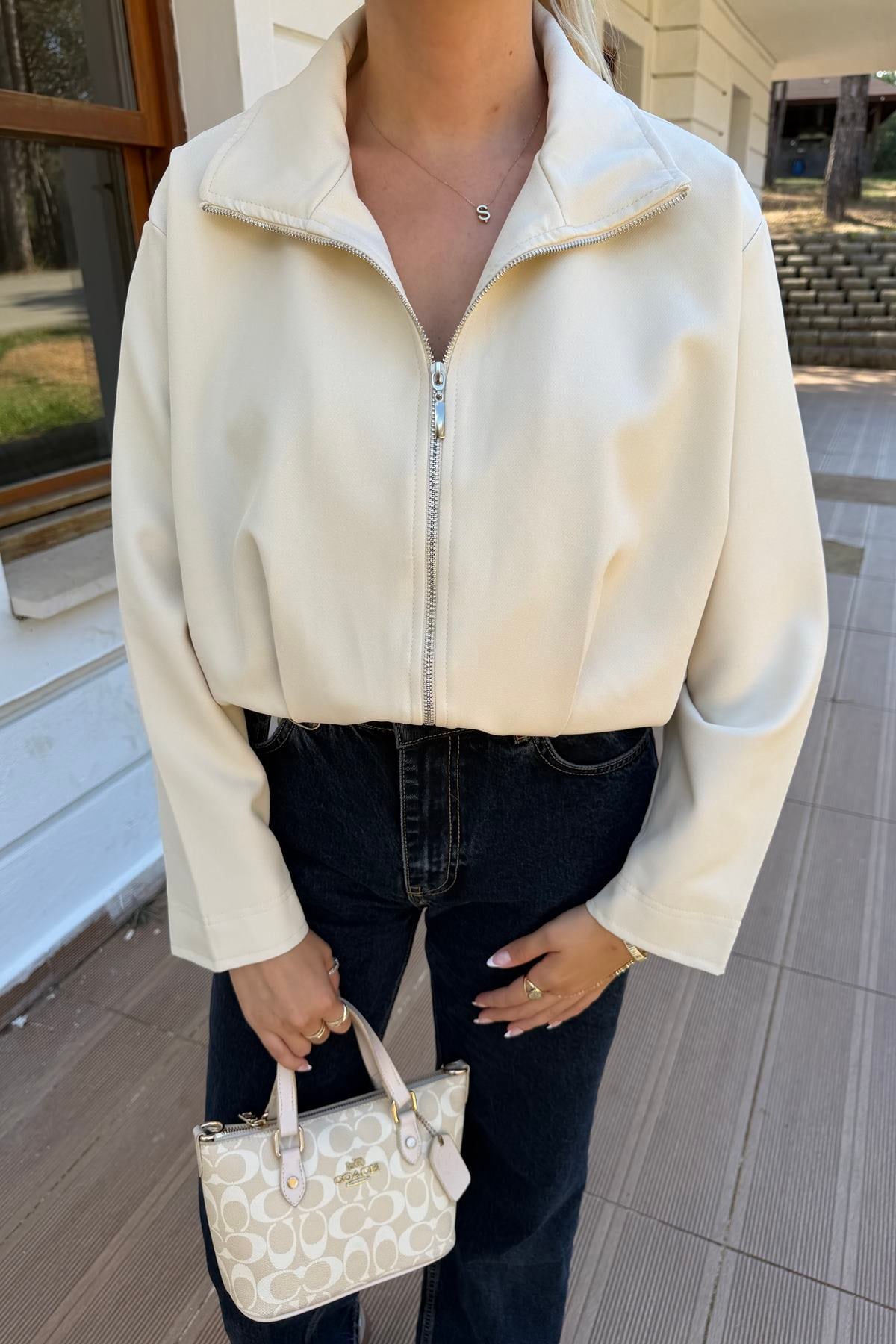 Bomber jacket- ivory