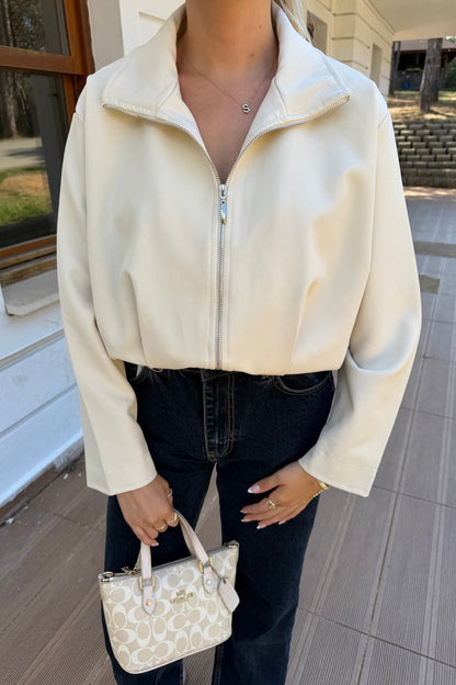 Bomber jacket- ivory