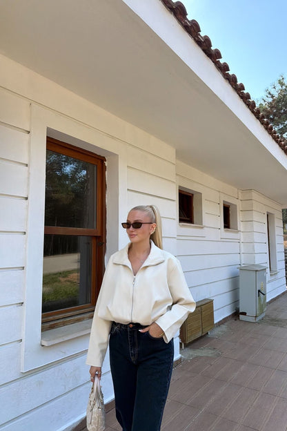 Bomber jacket- ivory