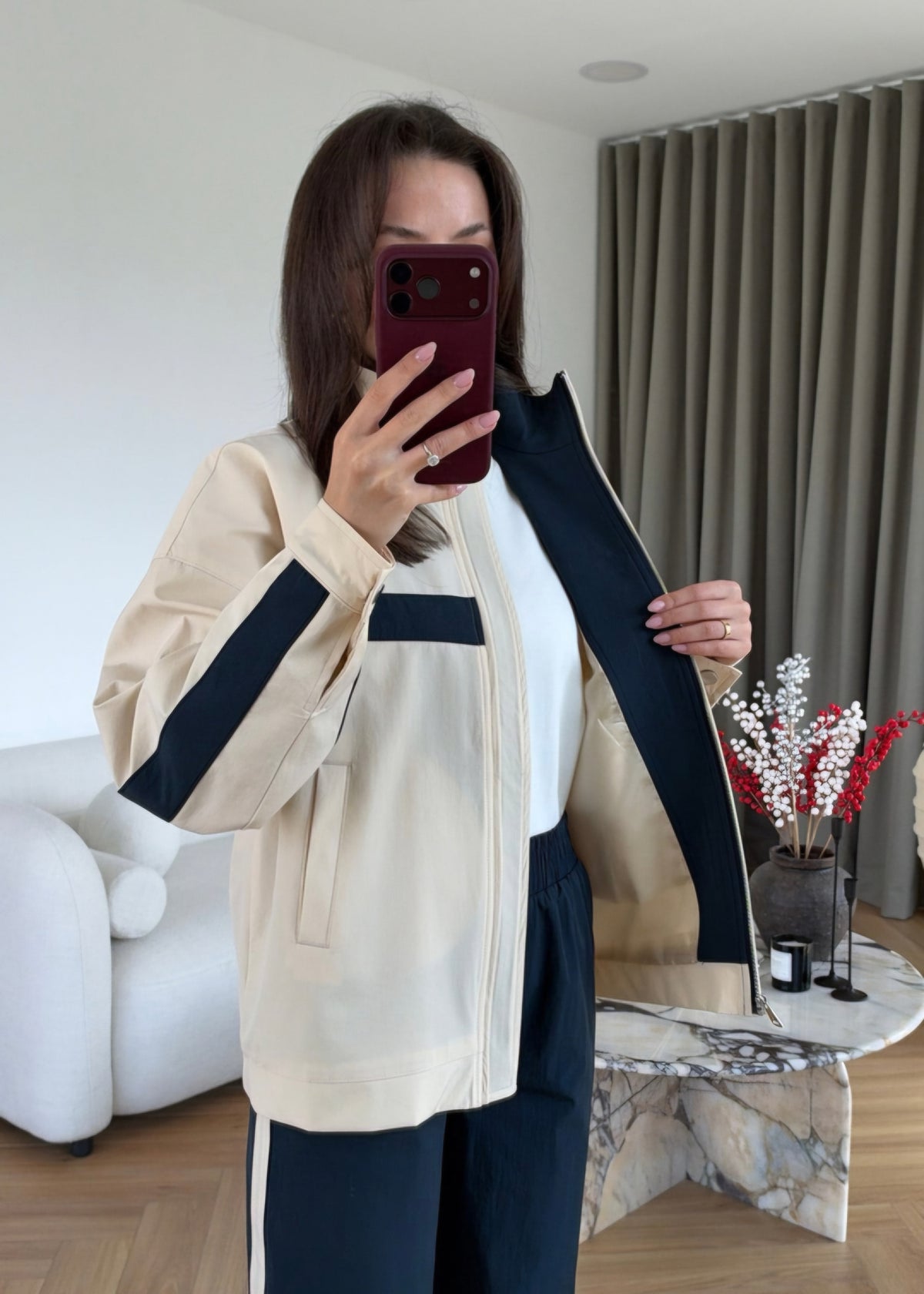 YSL parachute fabric tracksuit - beige