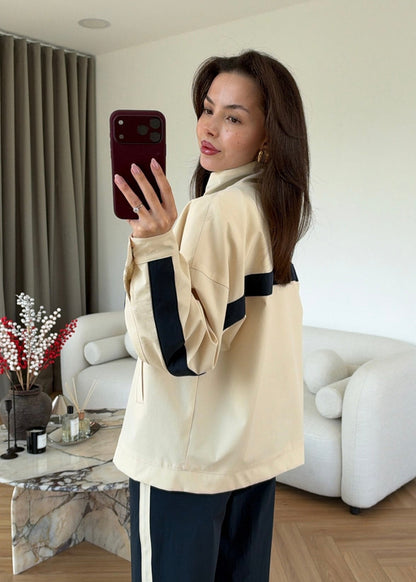 YSL parachute fabric tracksuit - beige