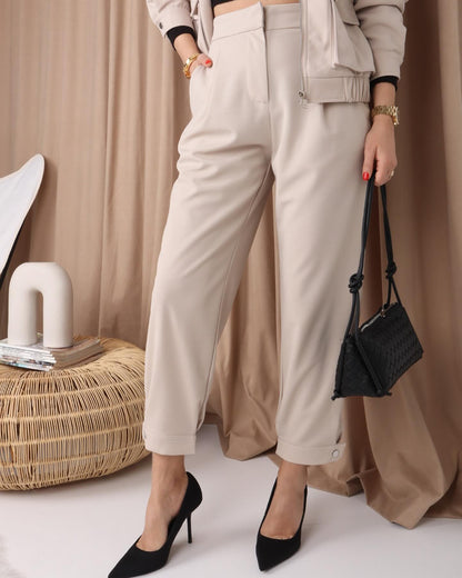 Bomber jacket,mom fit trouser set