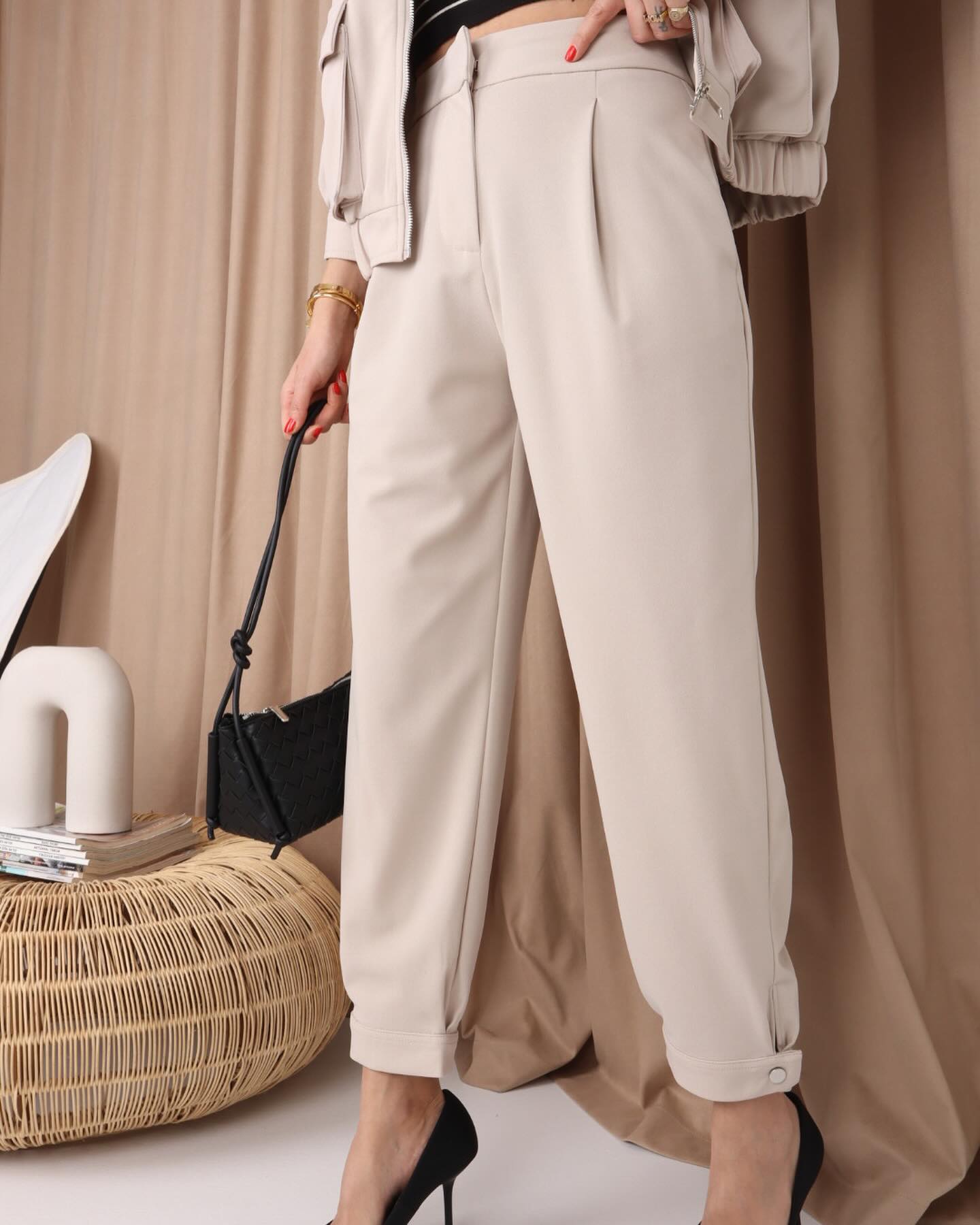 Bomber jacket,mom fit trouser set