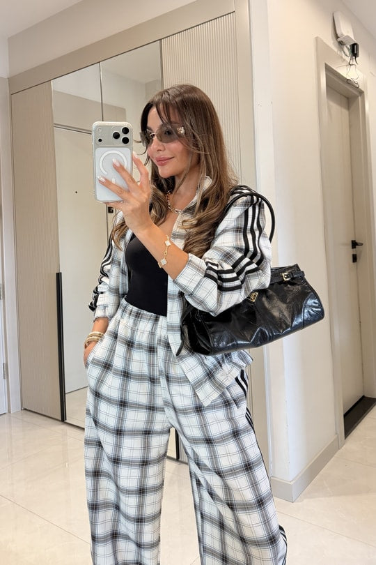 Norden Plaid Pattern Set with Stripe Detail