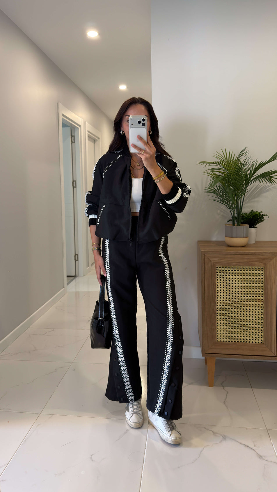 Pearl-Detailed parachute fabric Luxury Brand model Equivalent Set