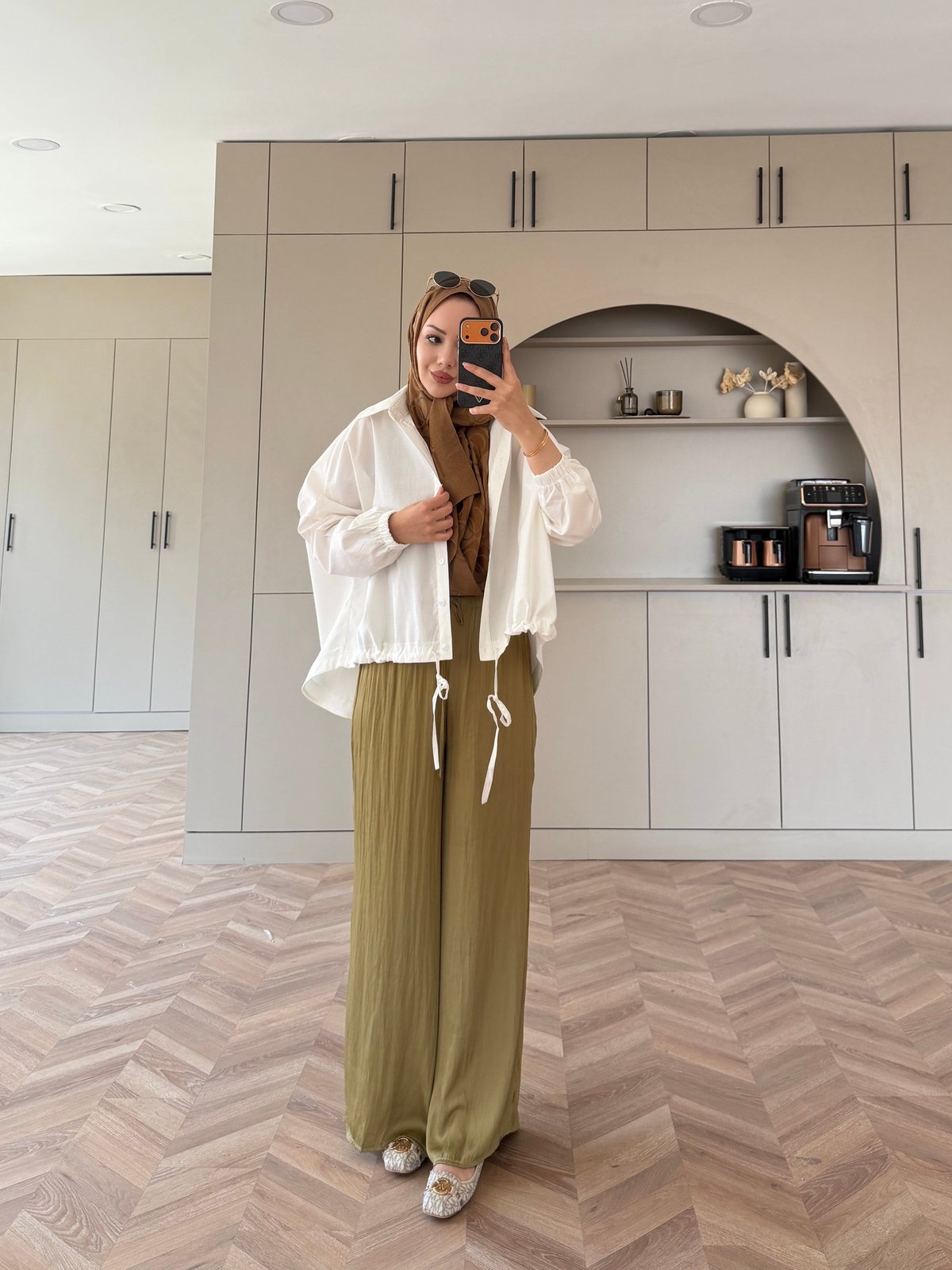 Oversized poplin jacket with snaps - white