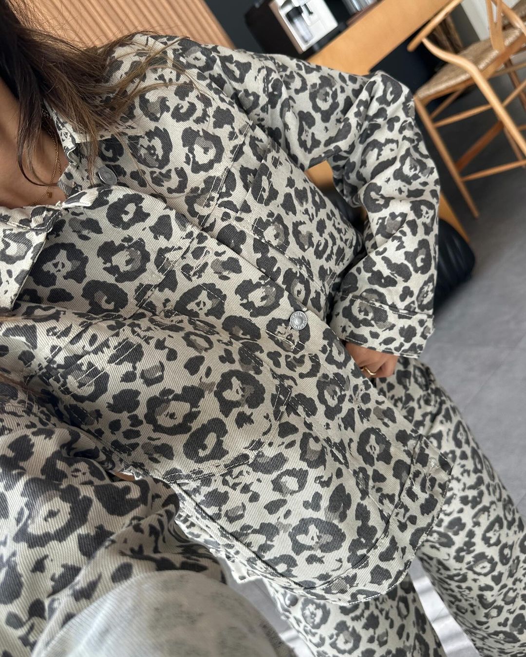 Tiger print jeans co-ord set