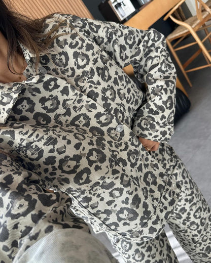 Tiger print jeans co-ord set