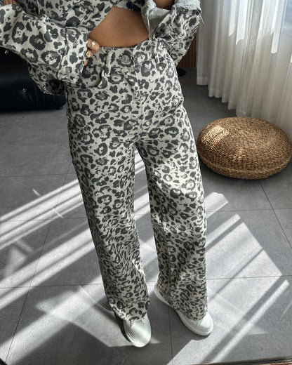 Tiger print jeans co-ord set