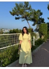 Short sleeve belted linen dress