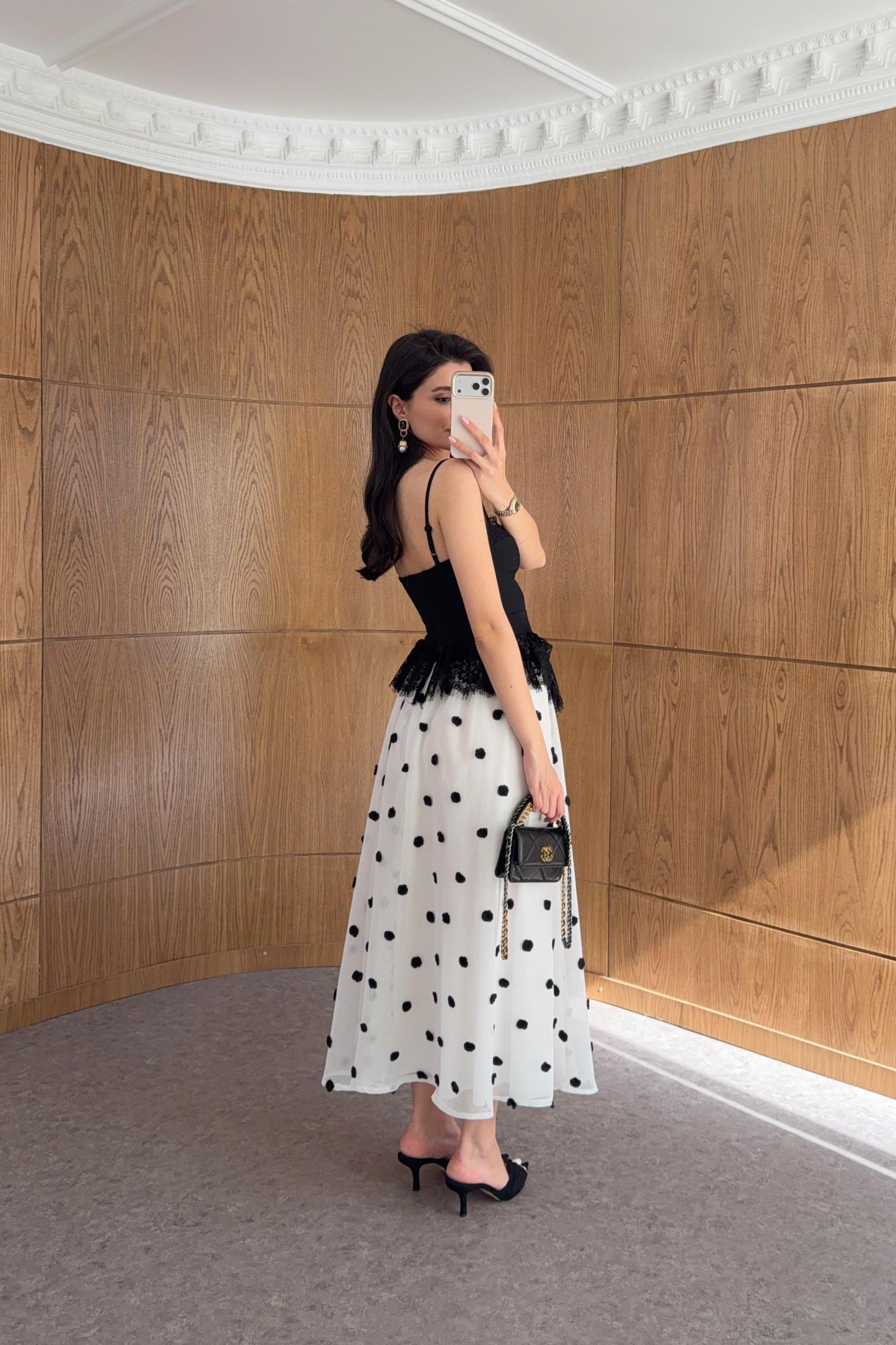3D Polka Dot lined tulle skirt
