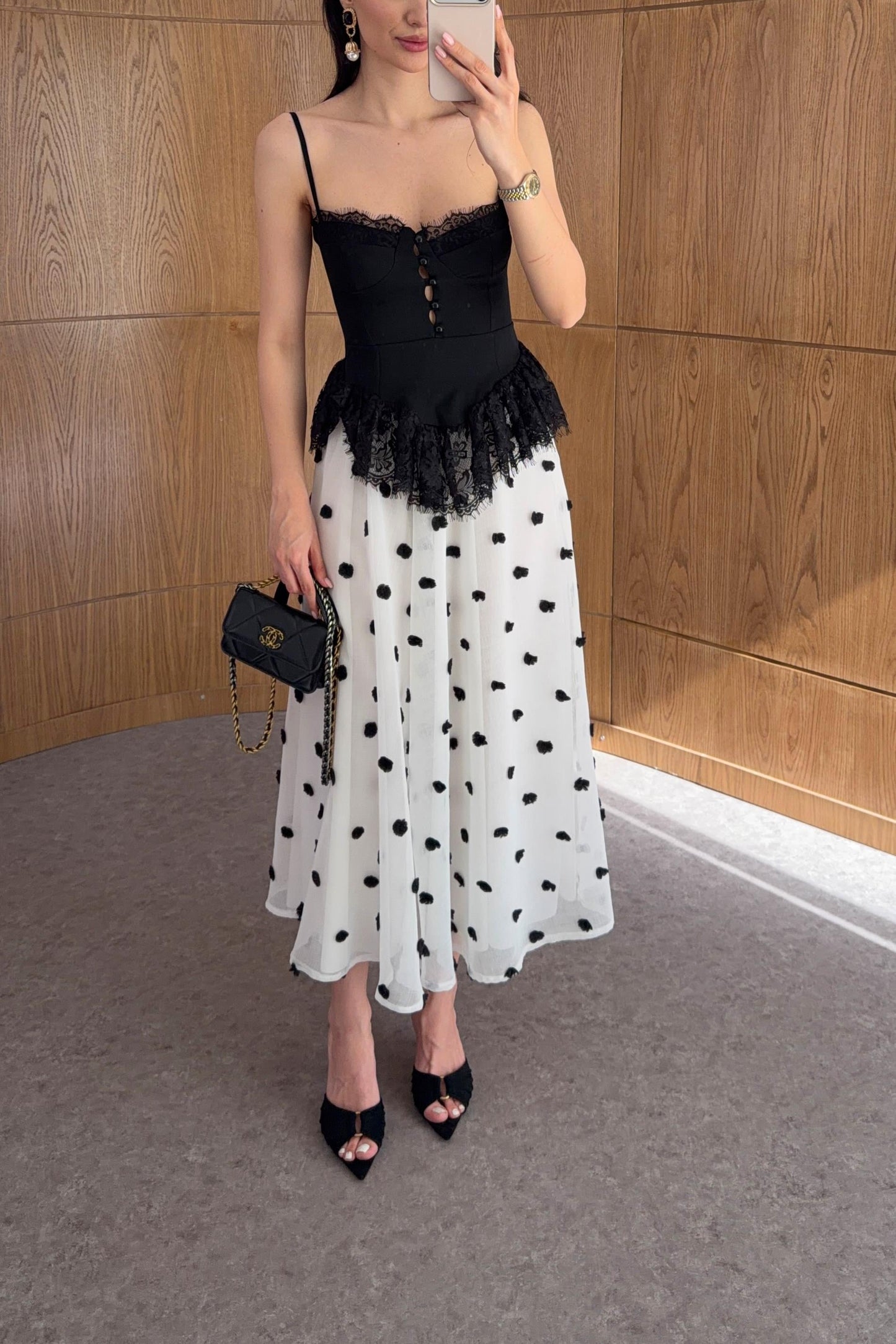 3D Polka Dot lined tulle skirt