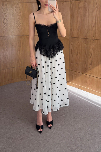 3D Polka Dot lined tulle skirt