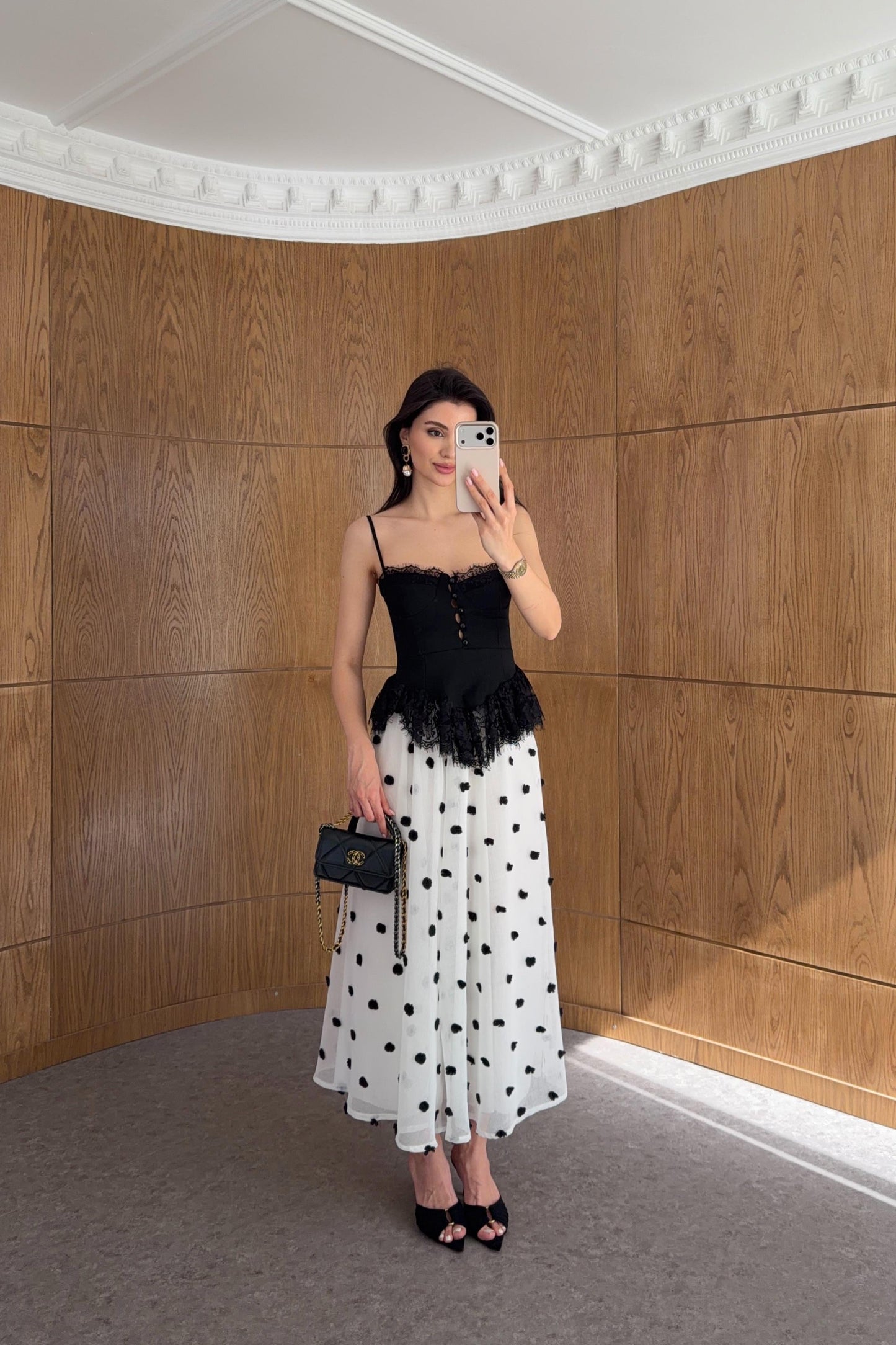 3D Polka Dot lined tulle skirt