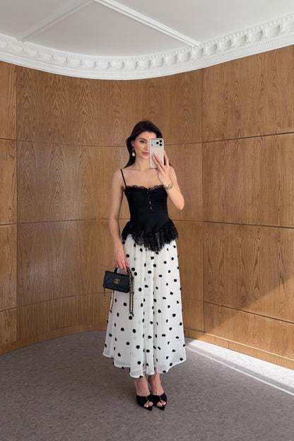 3D Polka Dot lined tulle skirt