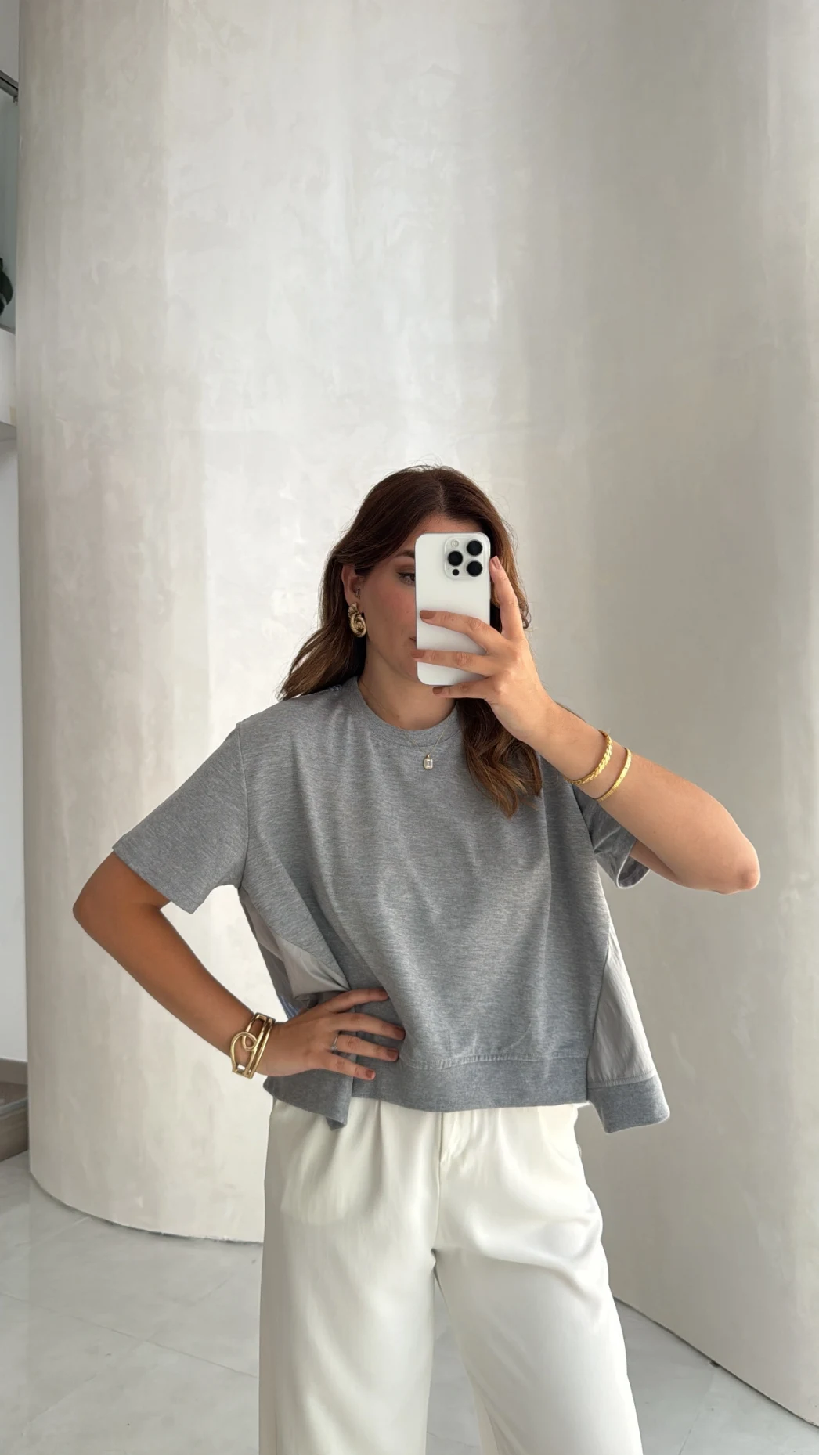 Parachute Detail Gathered T-shirt