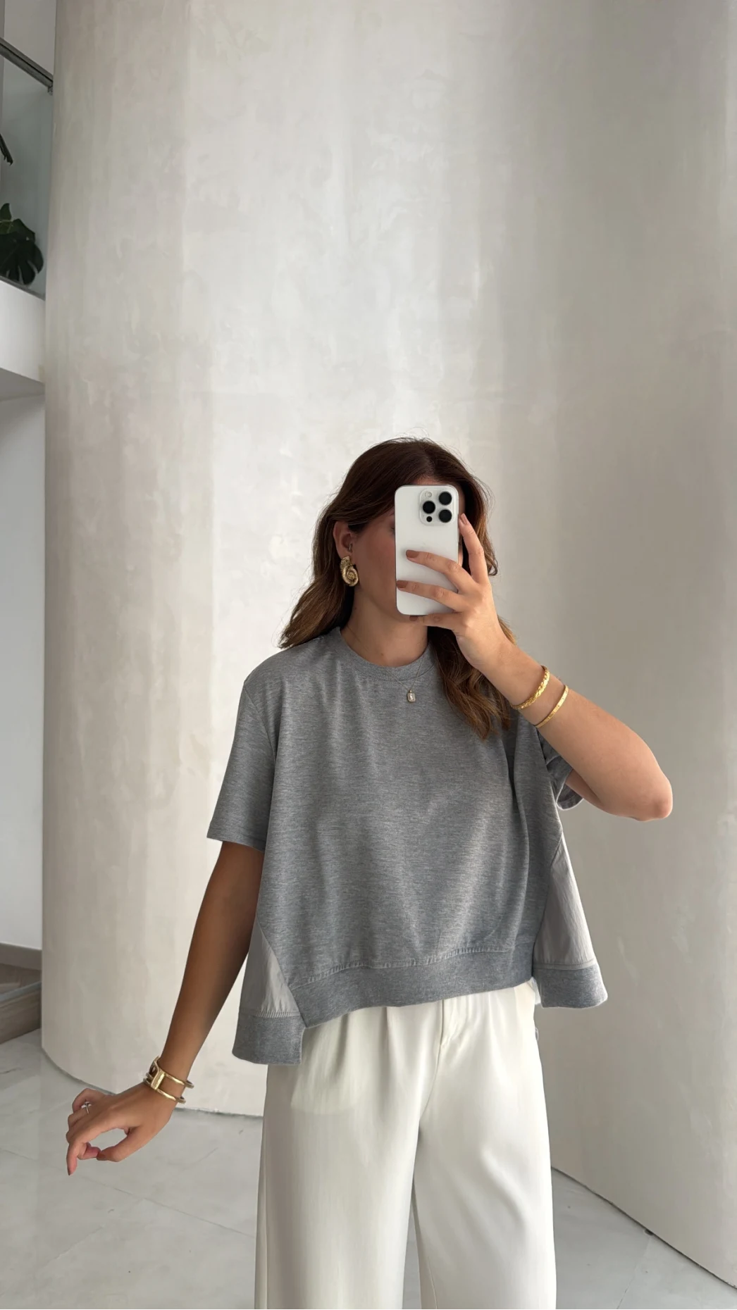 Parachute Detail Gathered T-shirt