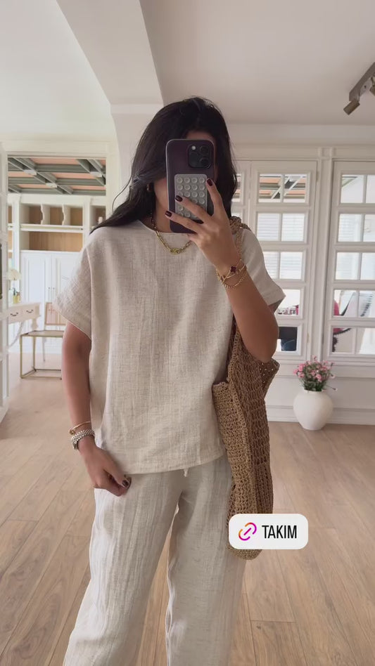Short sleeve muslin co-ord set