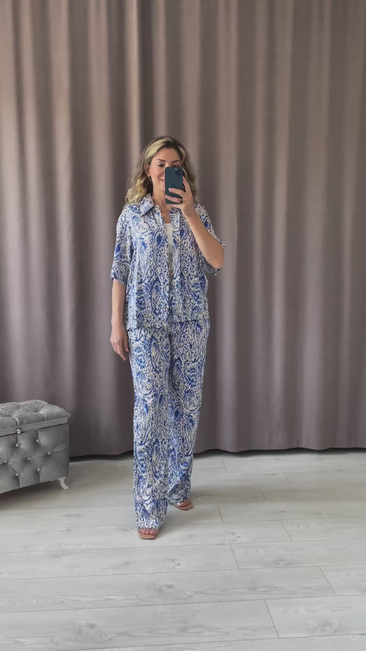 Printed satin co-ord set