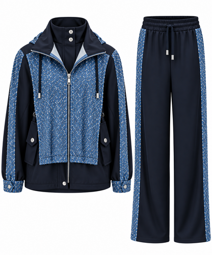 Roast Sequin Detail Premium Two-Piece Set - light blue