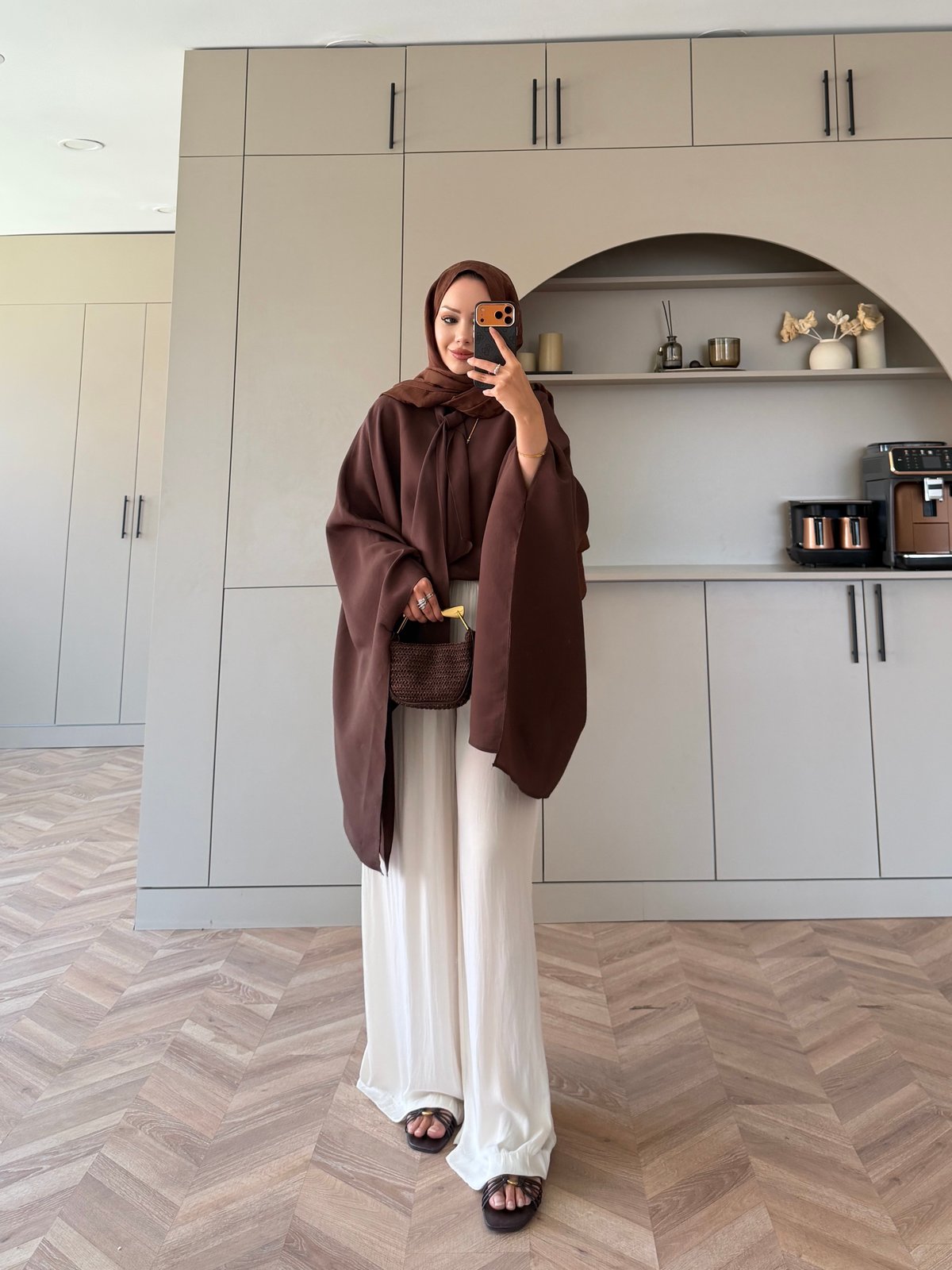 Cape Silky Textured Crepe Blouse