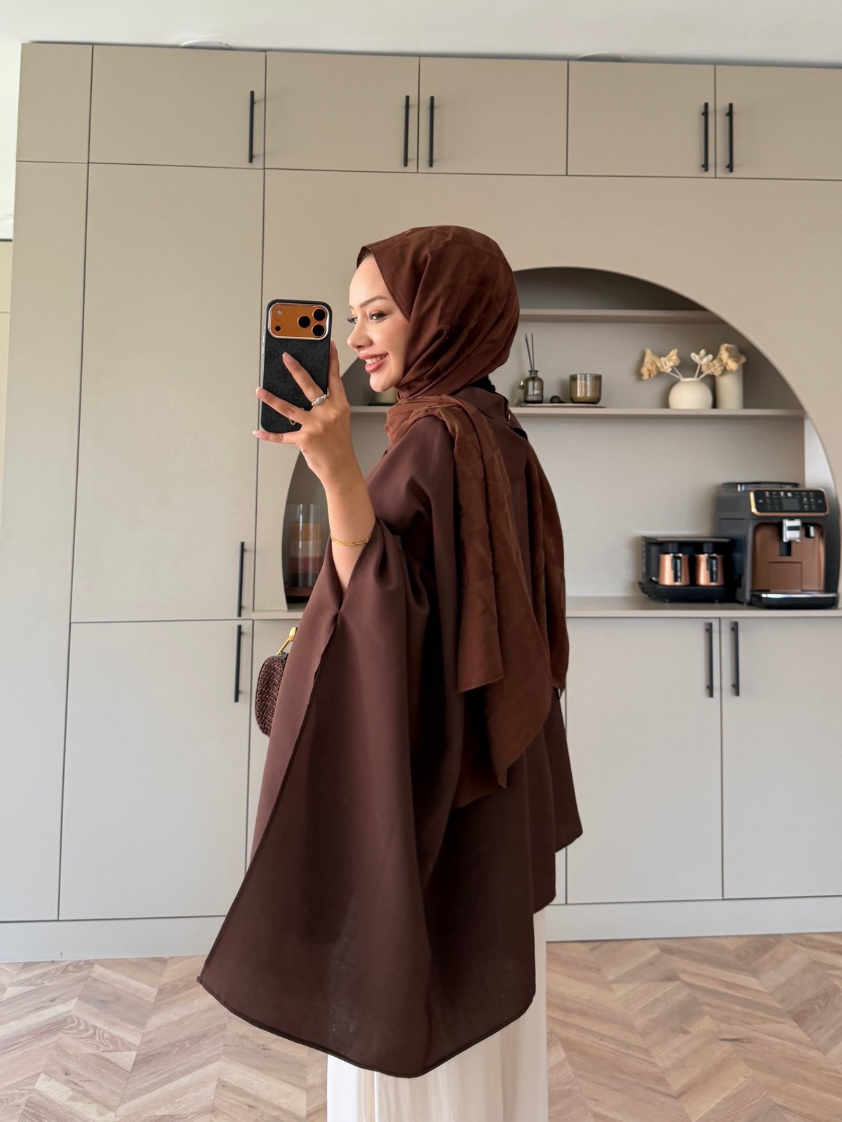 Cape Silky Textured Crepe Blouse