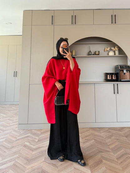 Cape Silky Textured Crepe Blouse