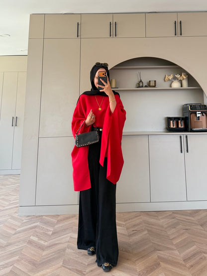 Cape Silky Textured Crepe Blouse