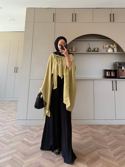 Cape Silky Textured Crepe Blouse