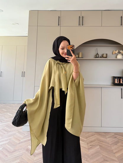 Cape Silky Textured Crepe Blouse