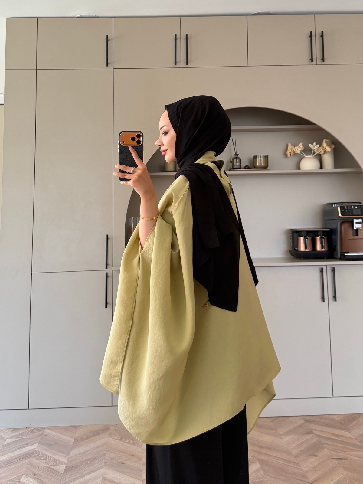 Cape Silky Textured Crepe Blouse