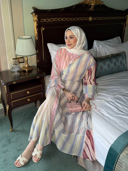 Pastel Harmony Striped Dress