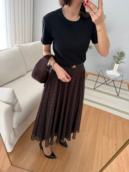 Retikla Polka Dot Patterned Brown Skirt