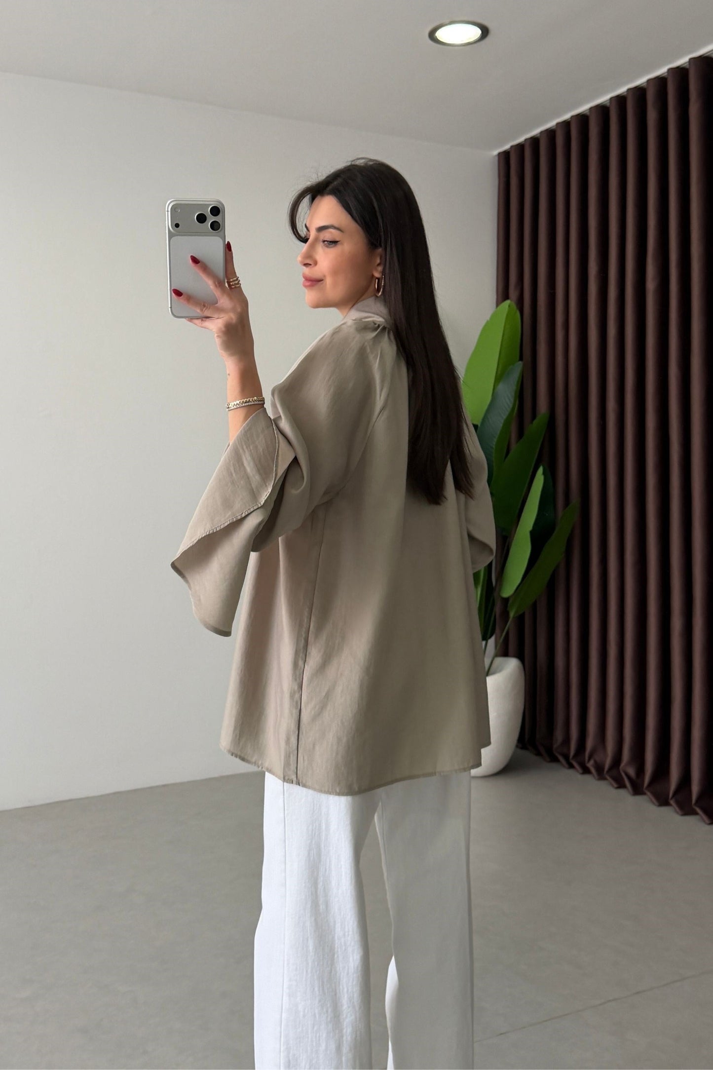 Bow-Neck Bell Sleeve Blouse