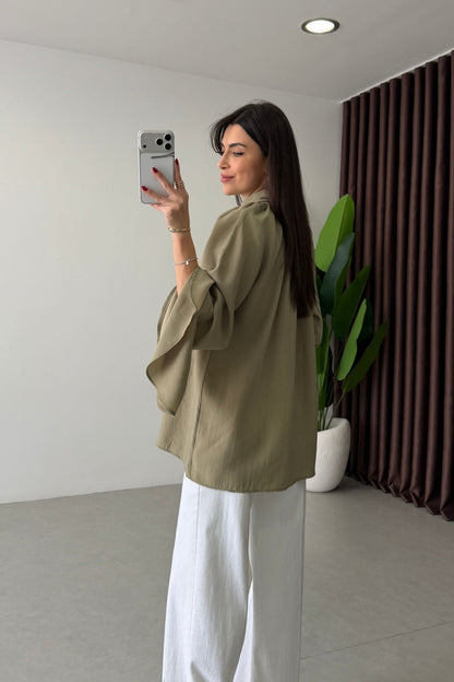 Bow-Neck Bell Sleeve Blouse