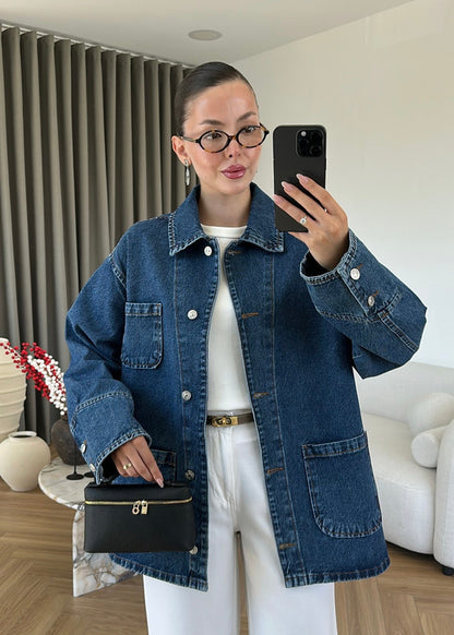 Royal Pocket Denim Jacket - dark Blue