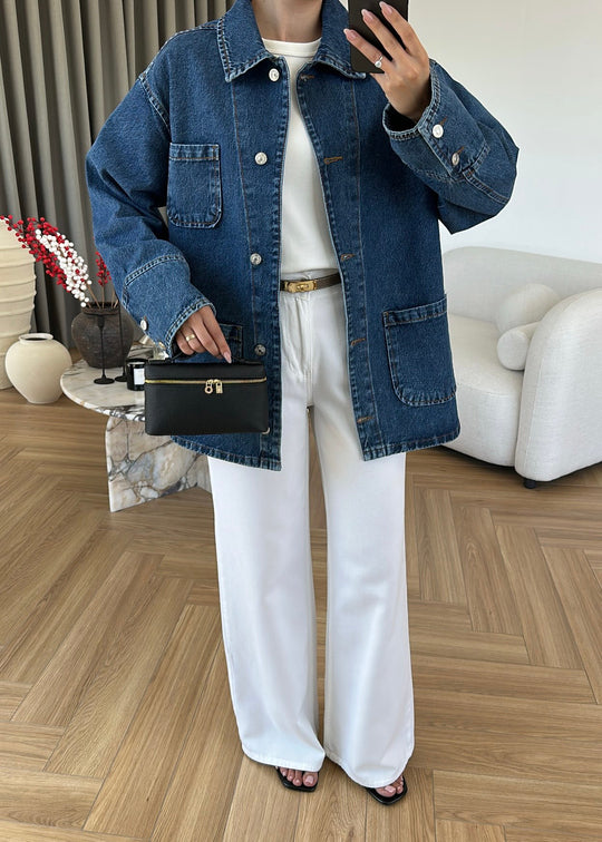Royal Pocket Denim Jacket - dark Blue