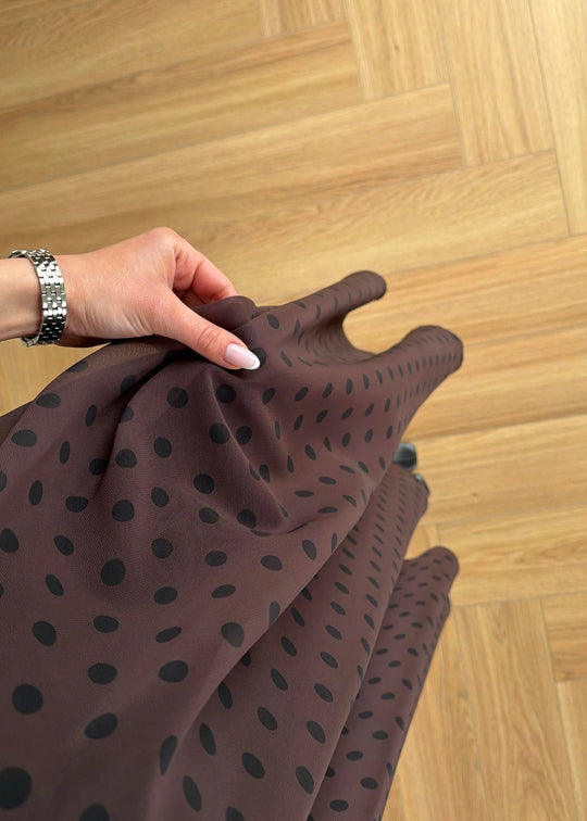 Retikla Polka Dot Patterned Brown Skirt
