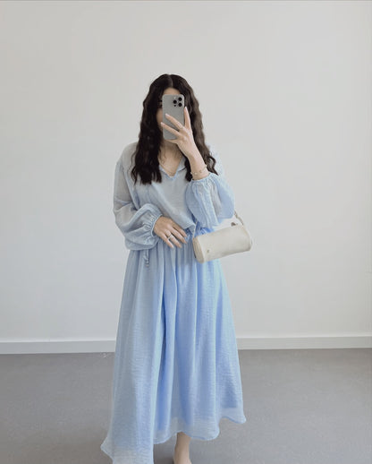Chiffon blouse with midi skirt co-ord set