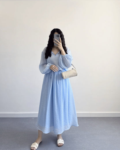 Chiffon blouse with midi skirt co-ord set