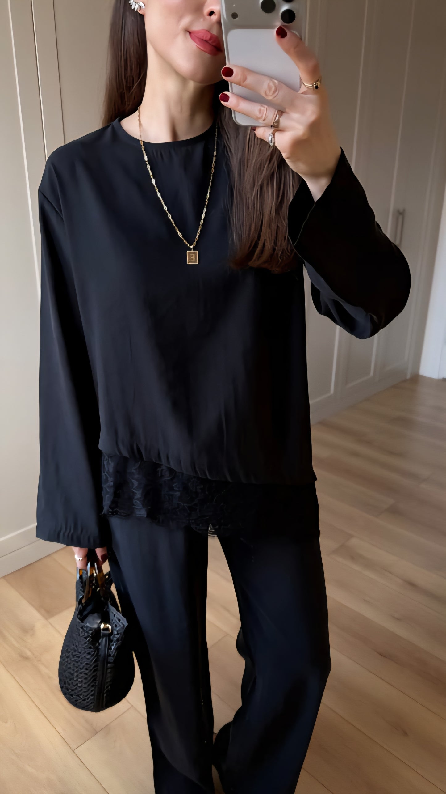 Lace Detail Tencel fabric co-ord Set
